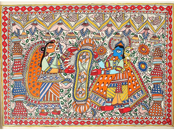 Madhubani Paintings - Goddess Sita Swayamvar