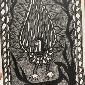 Peacock - Mithila Painting (A4 Size)